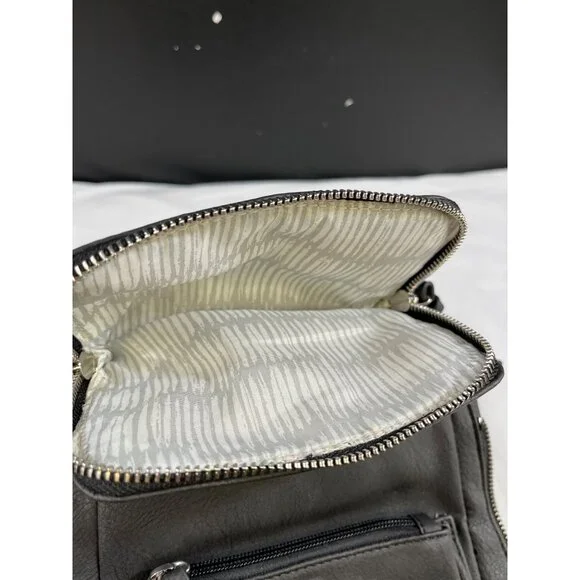 Vintage Women's Matte Black Mini Floral Backpack SKU 6117 - Picture 7 of 8